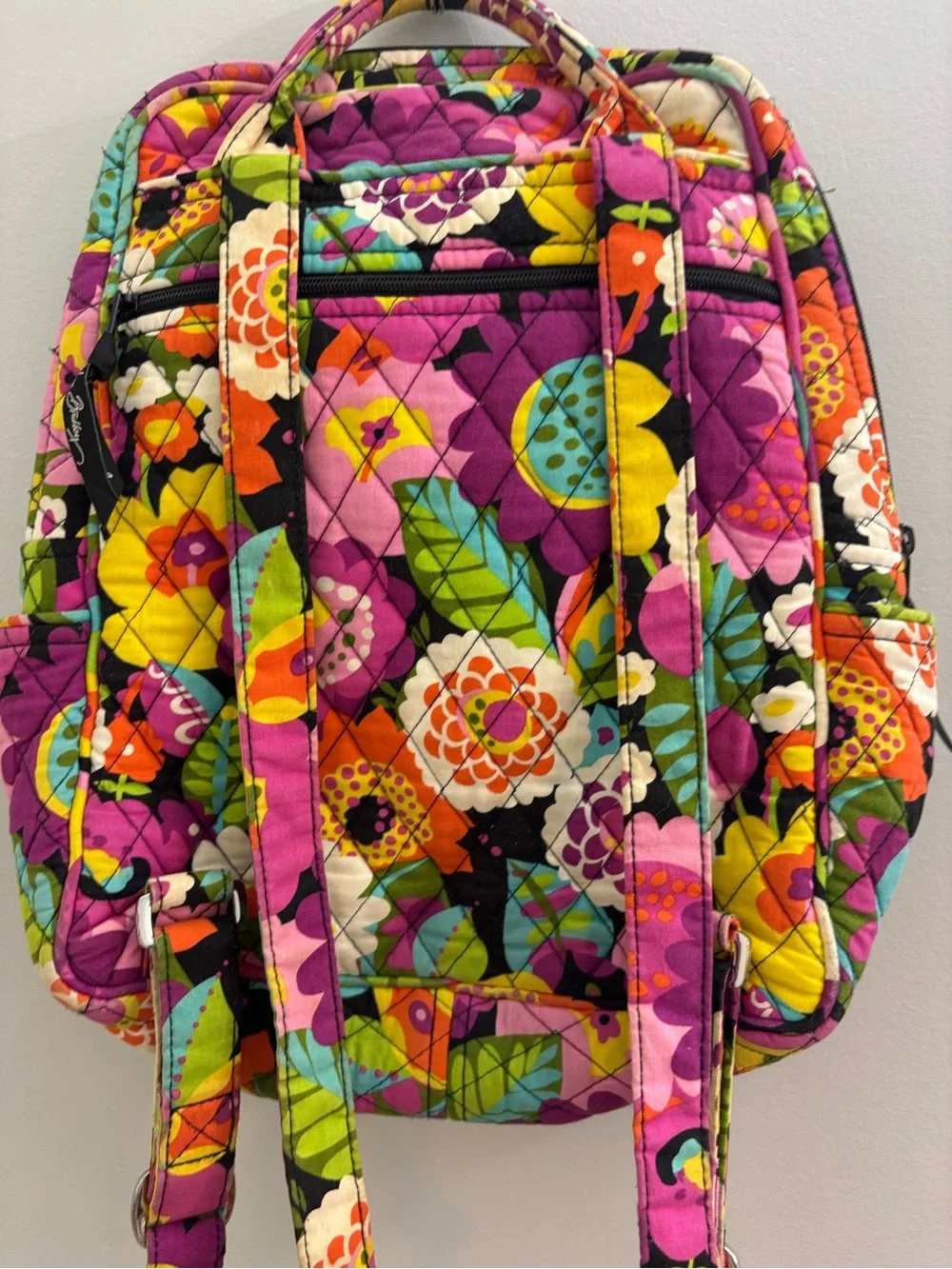 Viral Vera Bradley Quilted Floral Backpack Pink Purple Multi Y2K Tik Tok Iconic